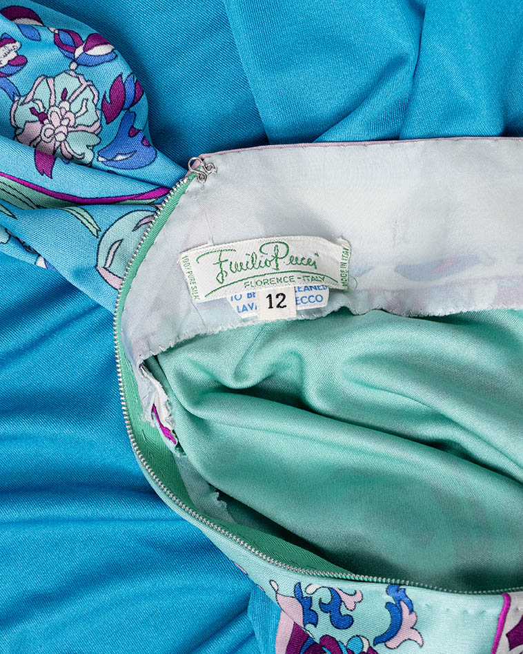 60's Emilio Pucci Printed Silk Jersey Dress M