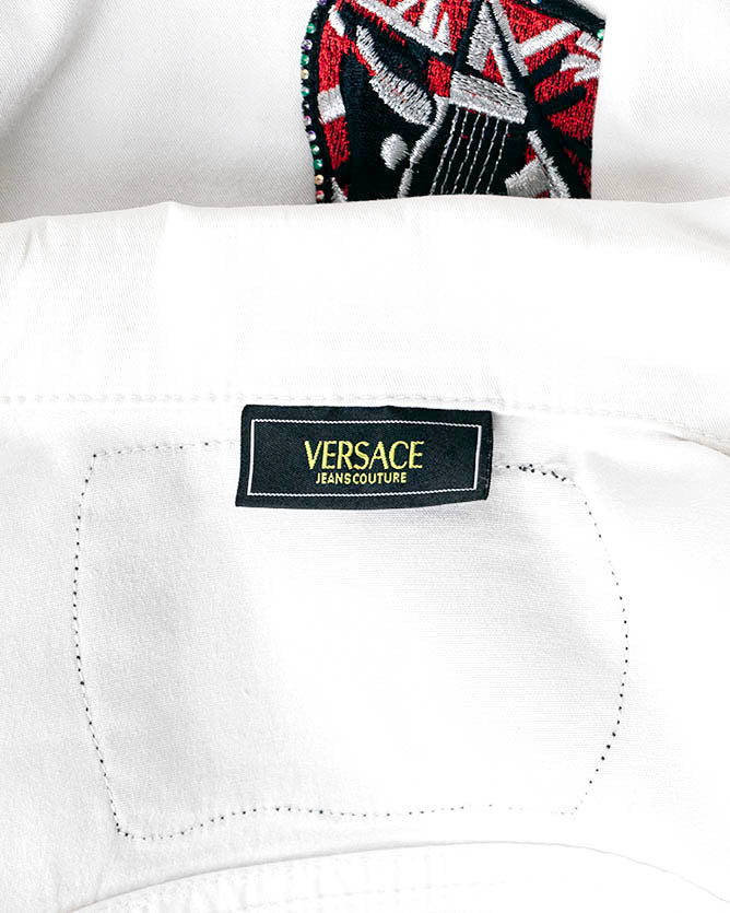2000s Versace Jeans Embroidered Denim Jacket XS