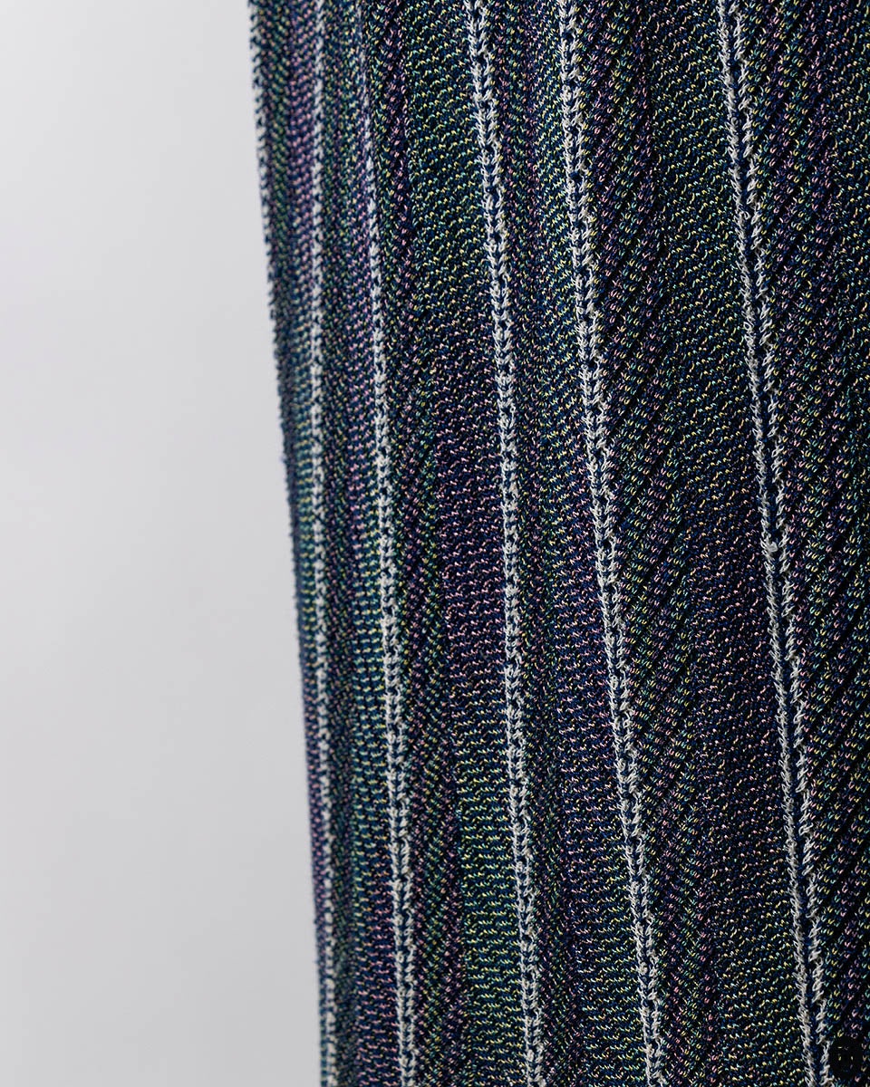 1970s Missoni Pleated Striped Knit Skirt S