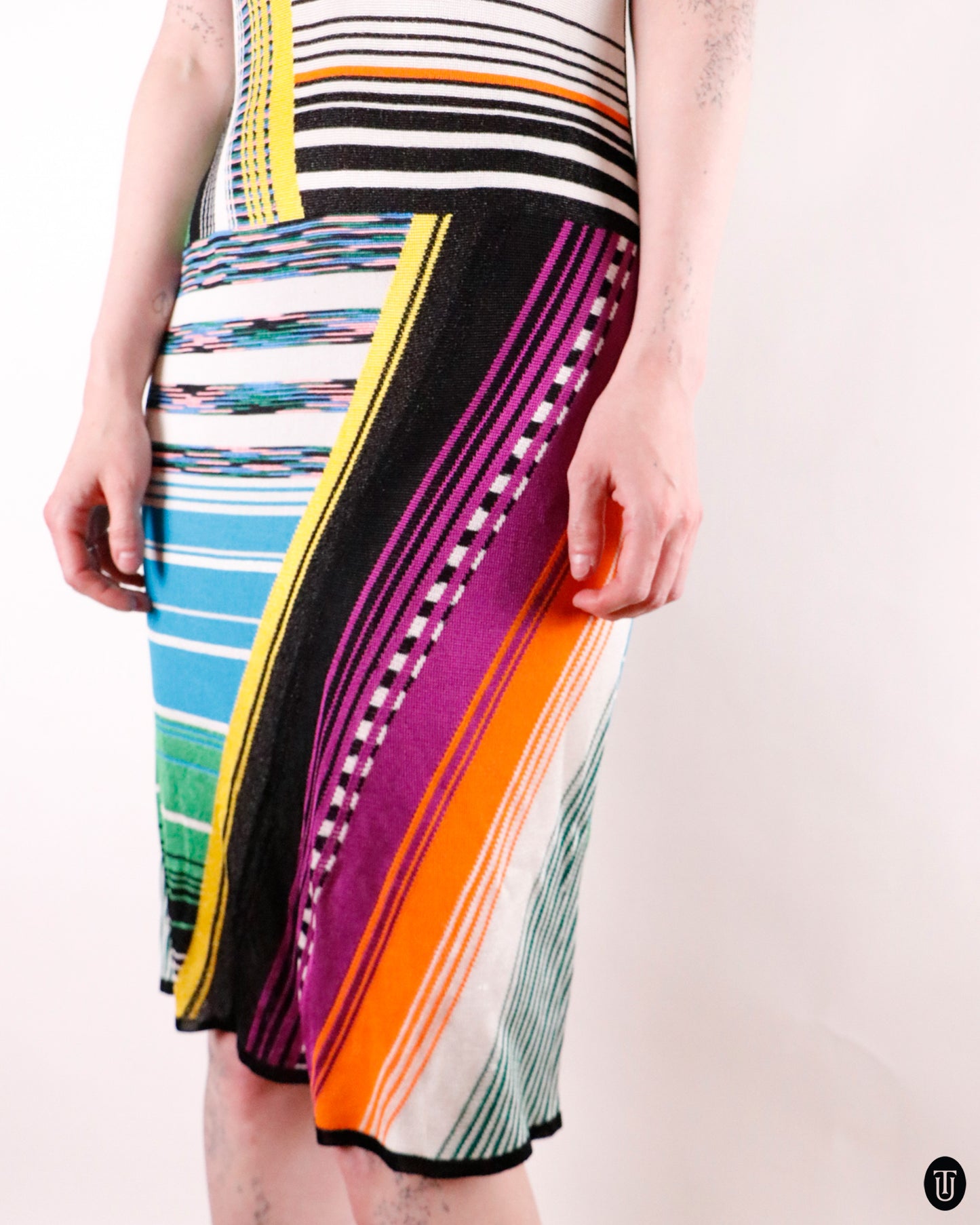 00's Missoni Multi Stripe Midi Dress M