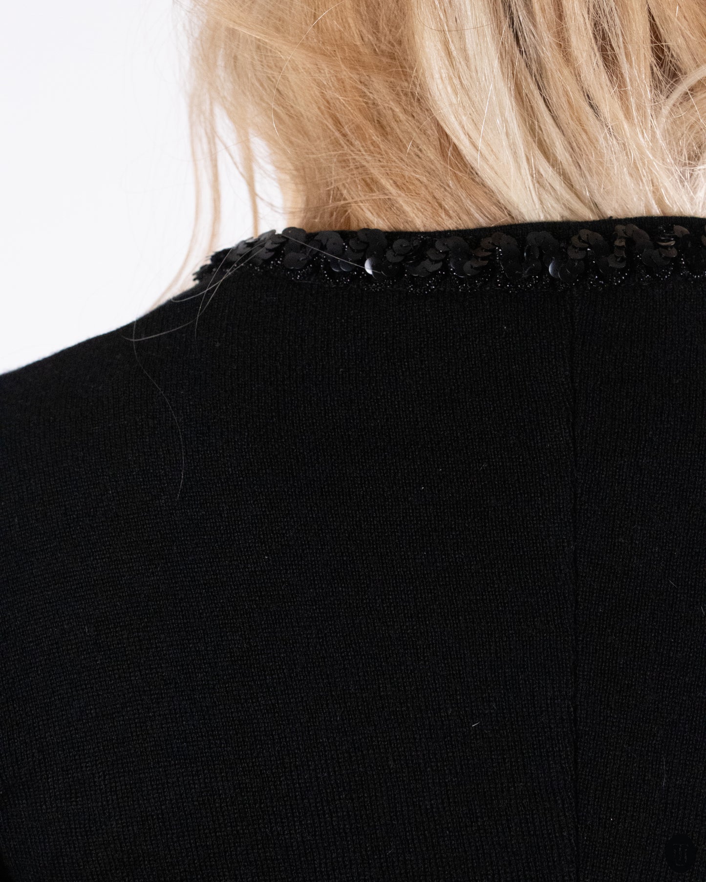80's Yves Saint Laurent Black Wool Dress M