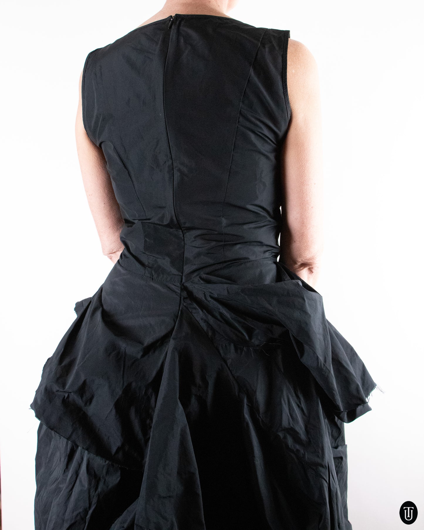 00's Ivan Grundahl Black Sculptural Dress S