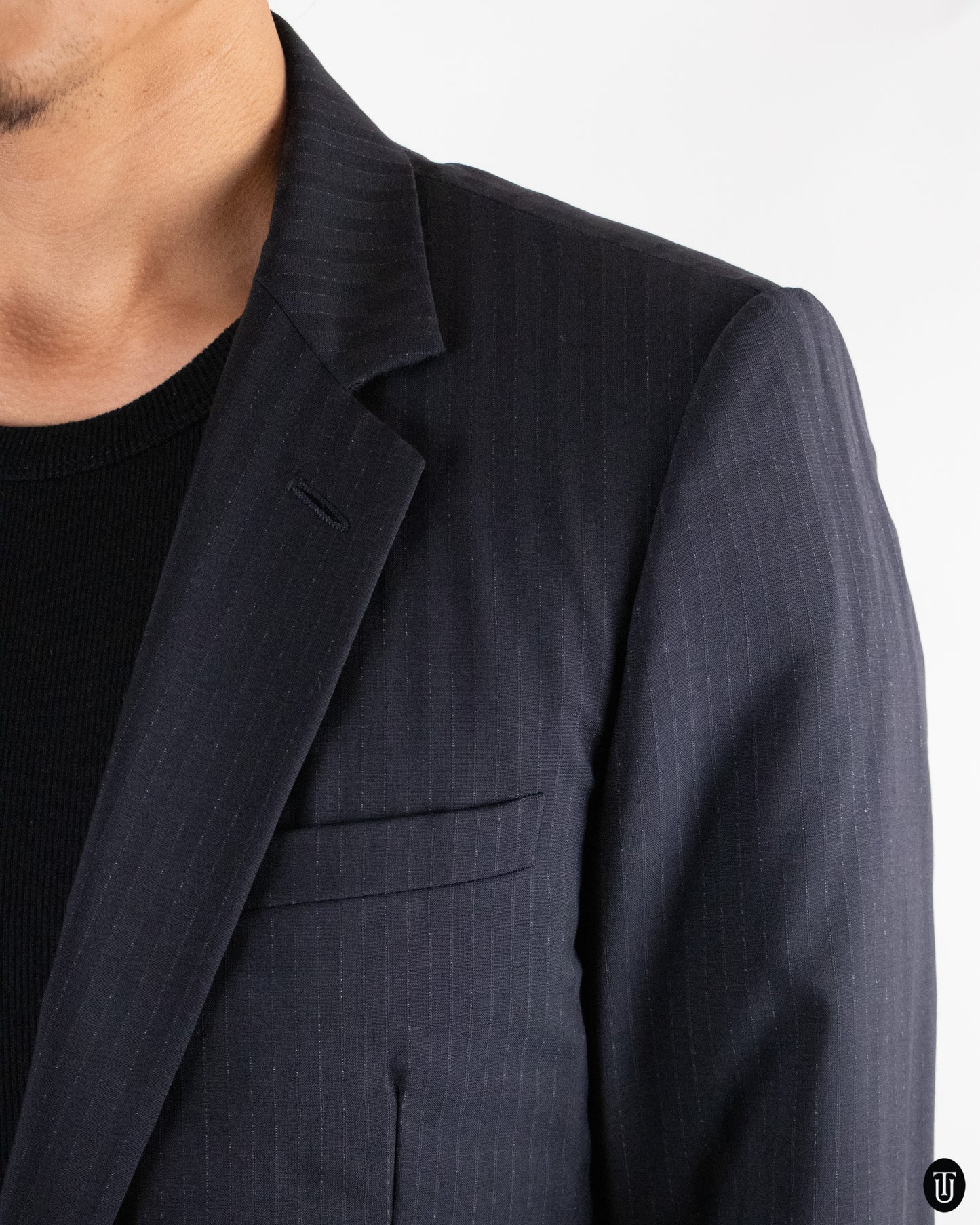 90's Dior Hedi Slimane Striped Wool and Mohair Suit S