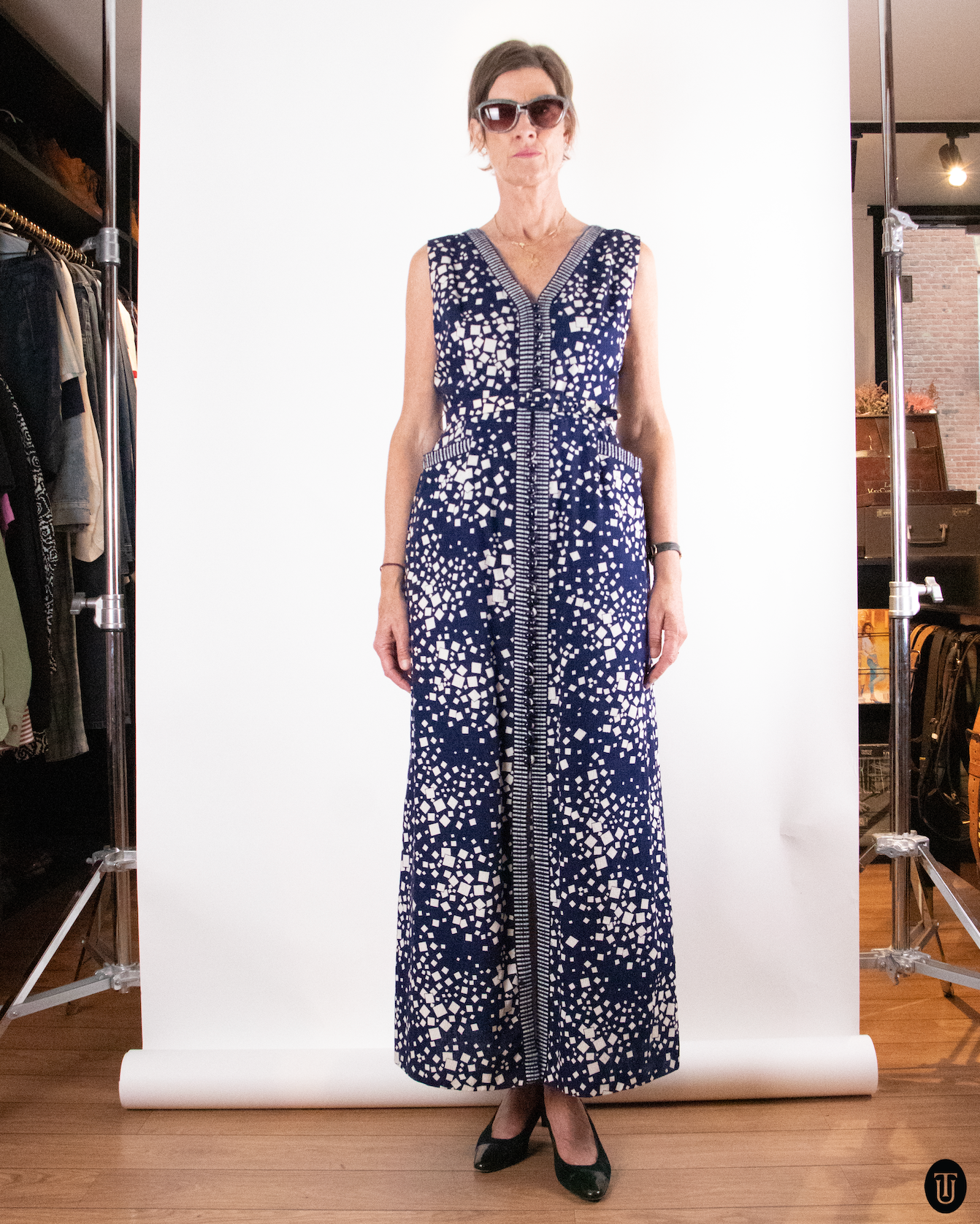 1970's Jean Allen London Cotton Dress M