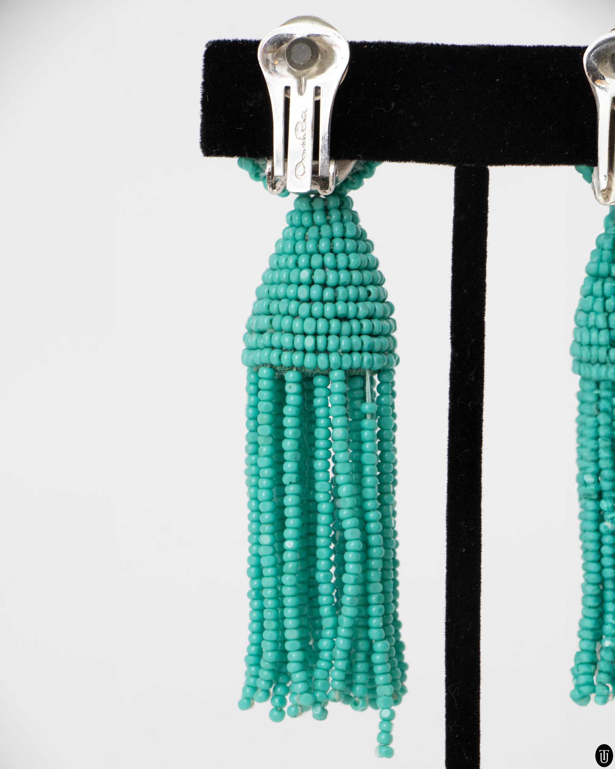 00's Oscar De La Renta Turquoise Bead Earrings