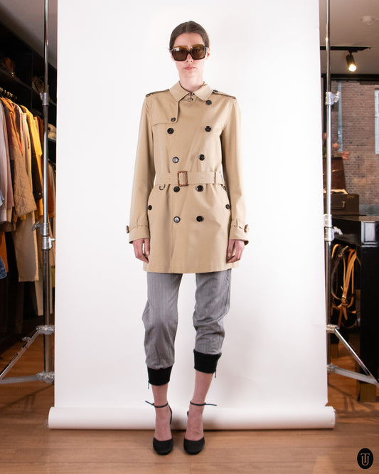 00's Burberry Beige Cotton Trench Coat S