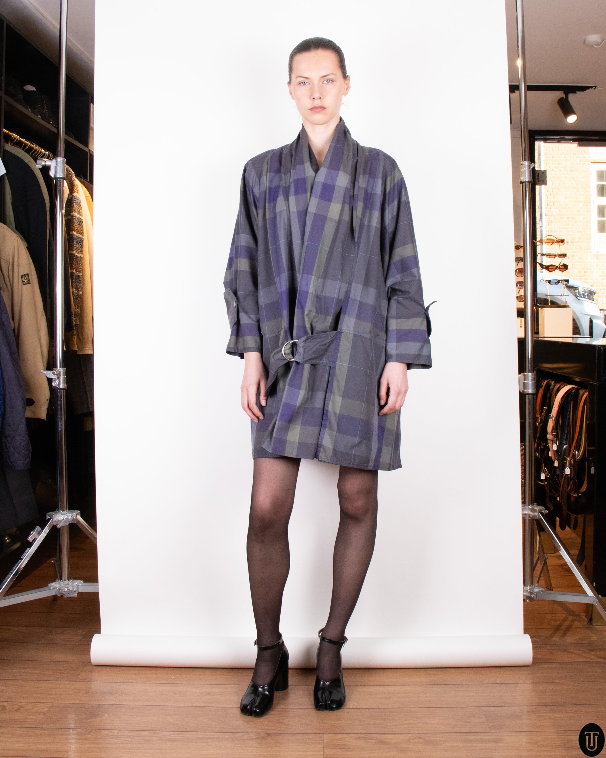 80s A.M Beretta Cropped Trench Coat M