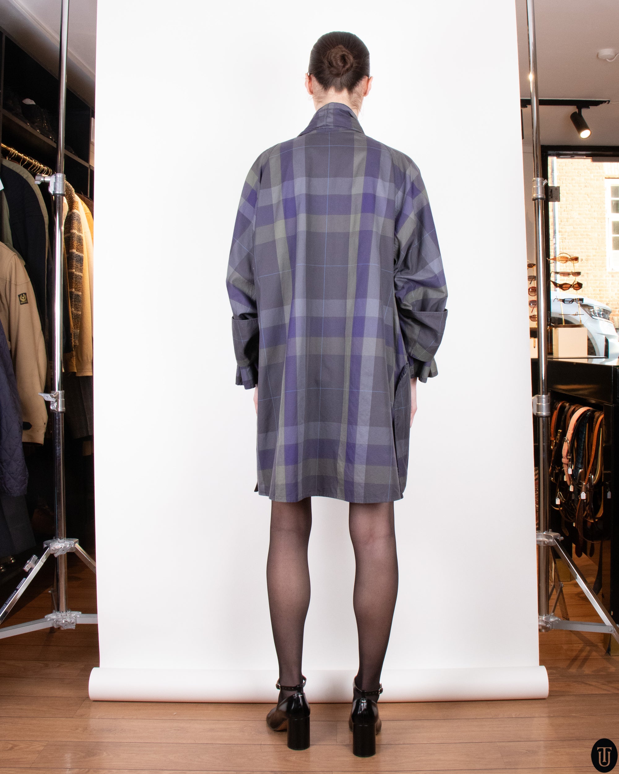 80s A.M Beretta Cropped Trench Coat M