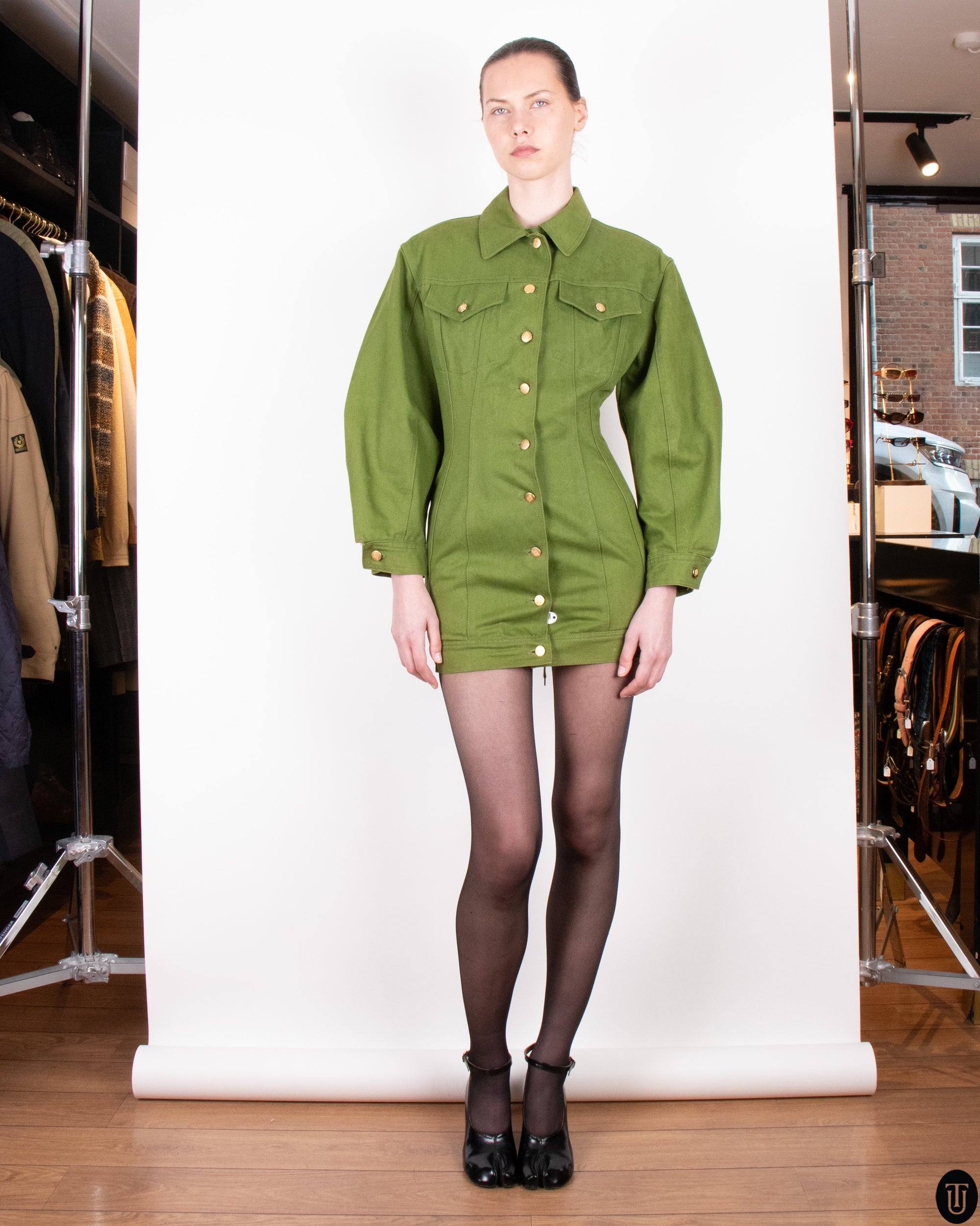 80s Gautier Junior Denim Dress S