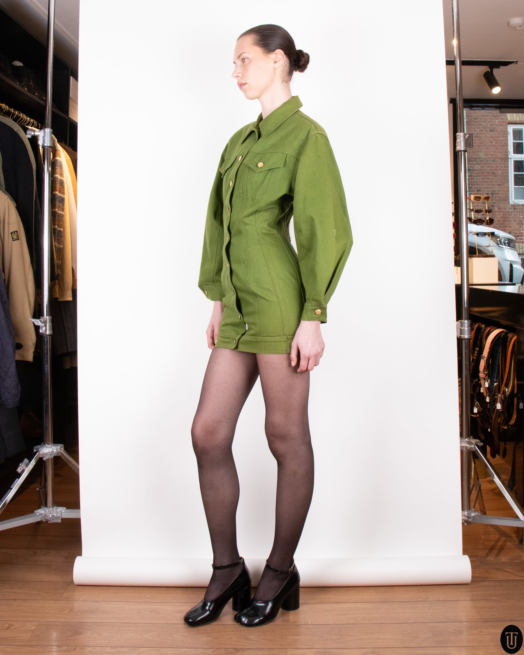 80s Gautier Junior Denim Dress S