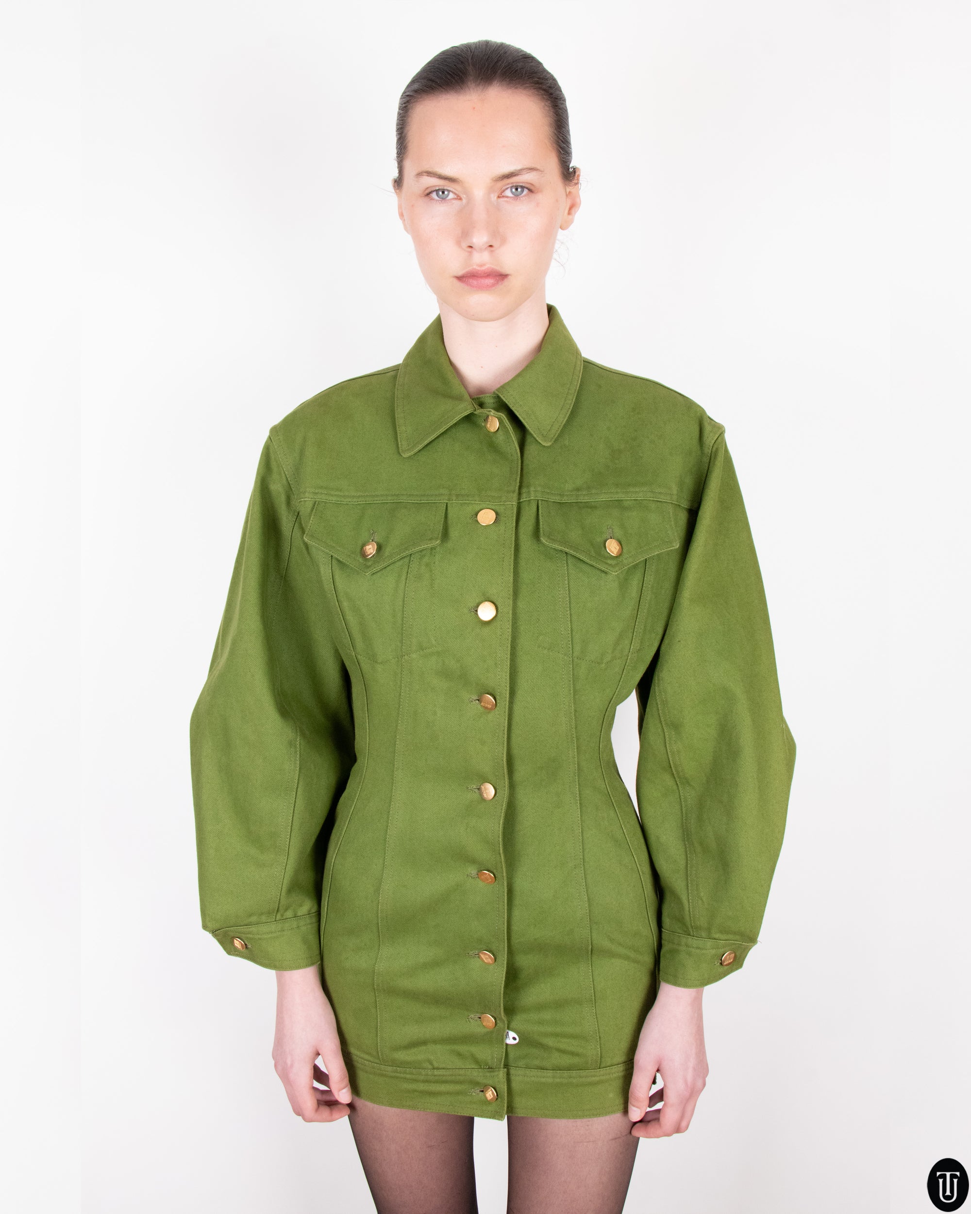 80s Gautier Junior Denim Dress S