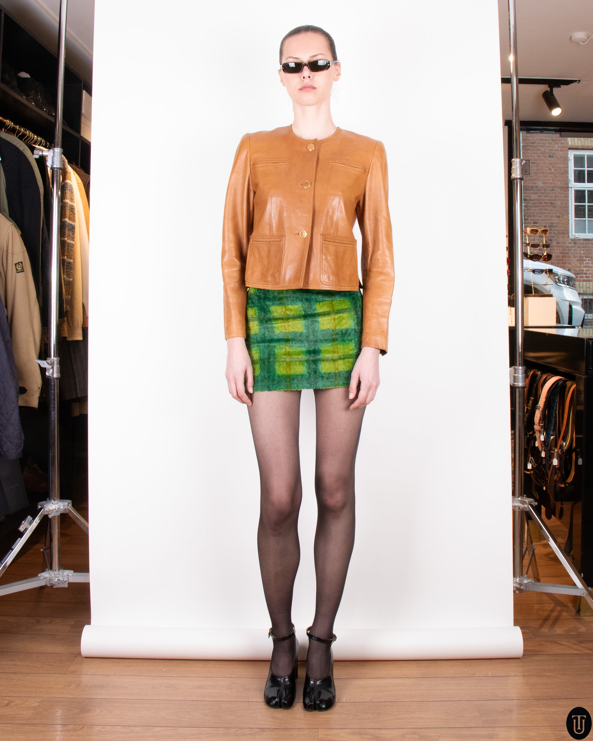 90's Loewe Cropped Leather Jacket S
