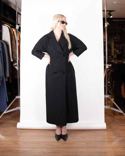 80's Yohji Yamamoto Black Long Wool Coat M