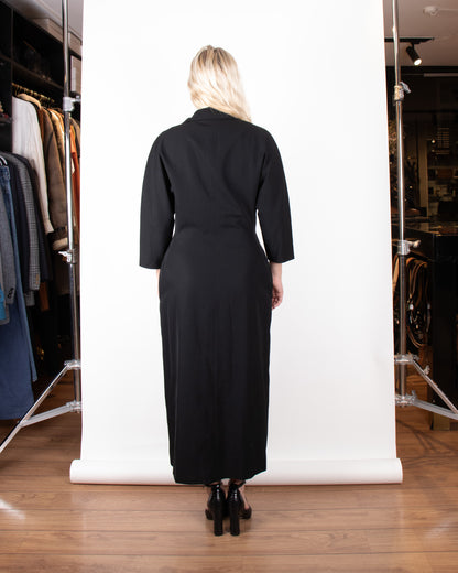 80's Yohji Yamamoto Black Long Wool Coat M