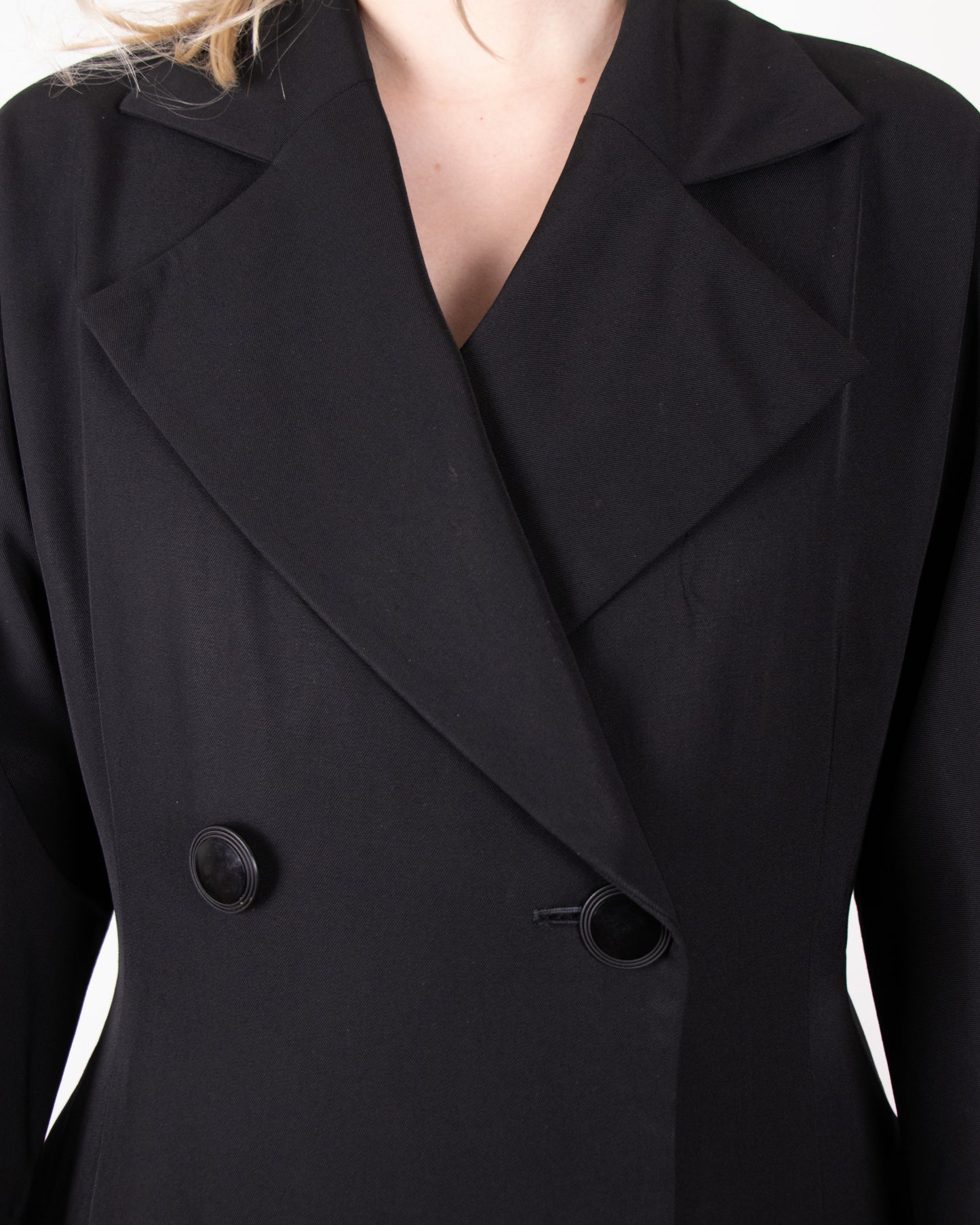 80's Yohji Yamamoto Black Long Wool Coat M