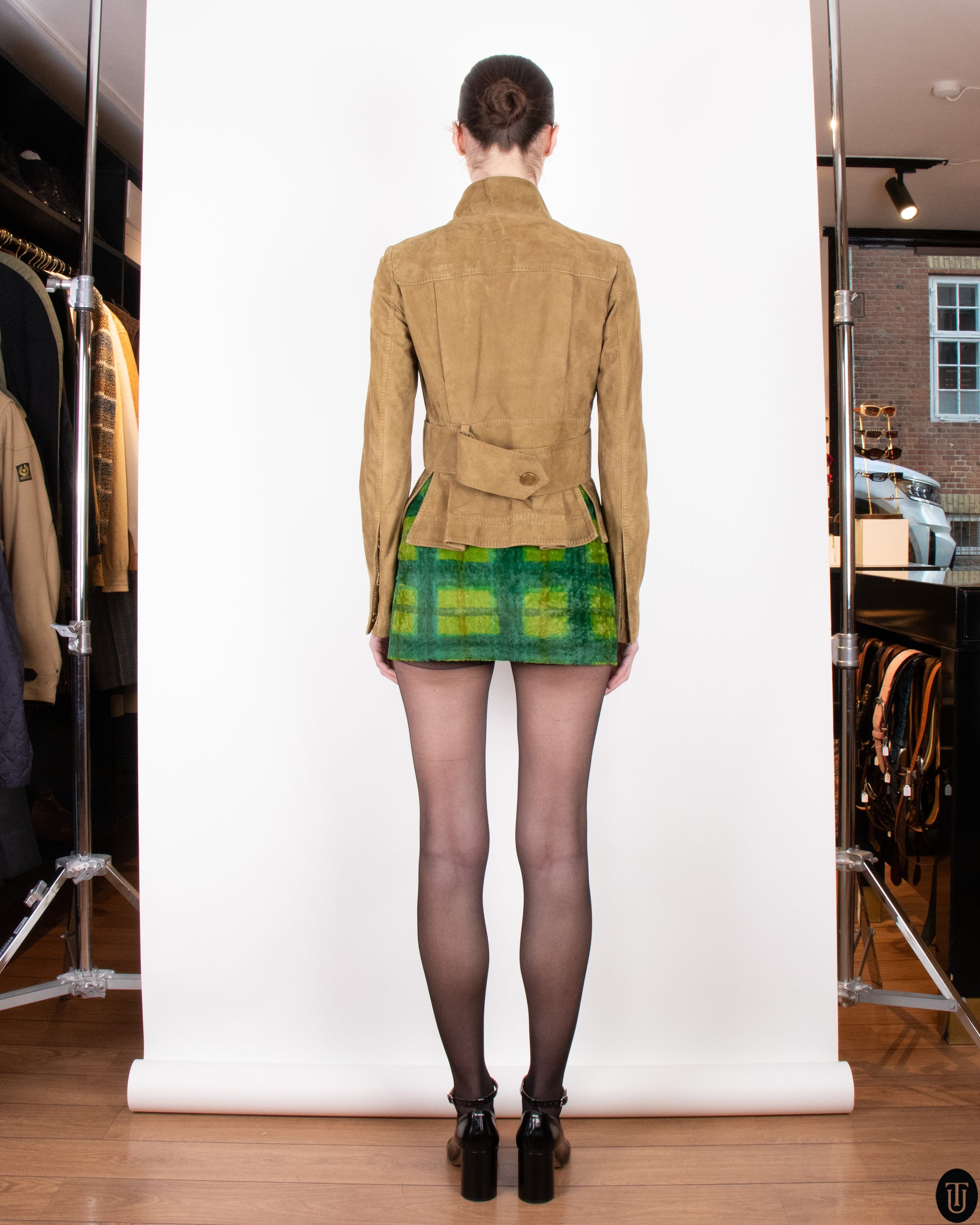 00's Gucci Suede Cropped Jacket S