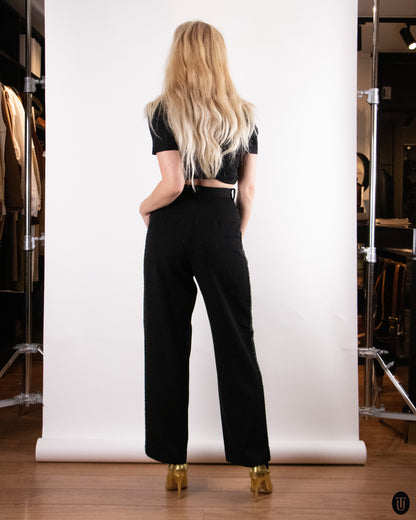 90's Valentino Wool Pants with Glitter Panels M