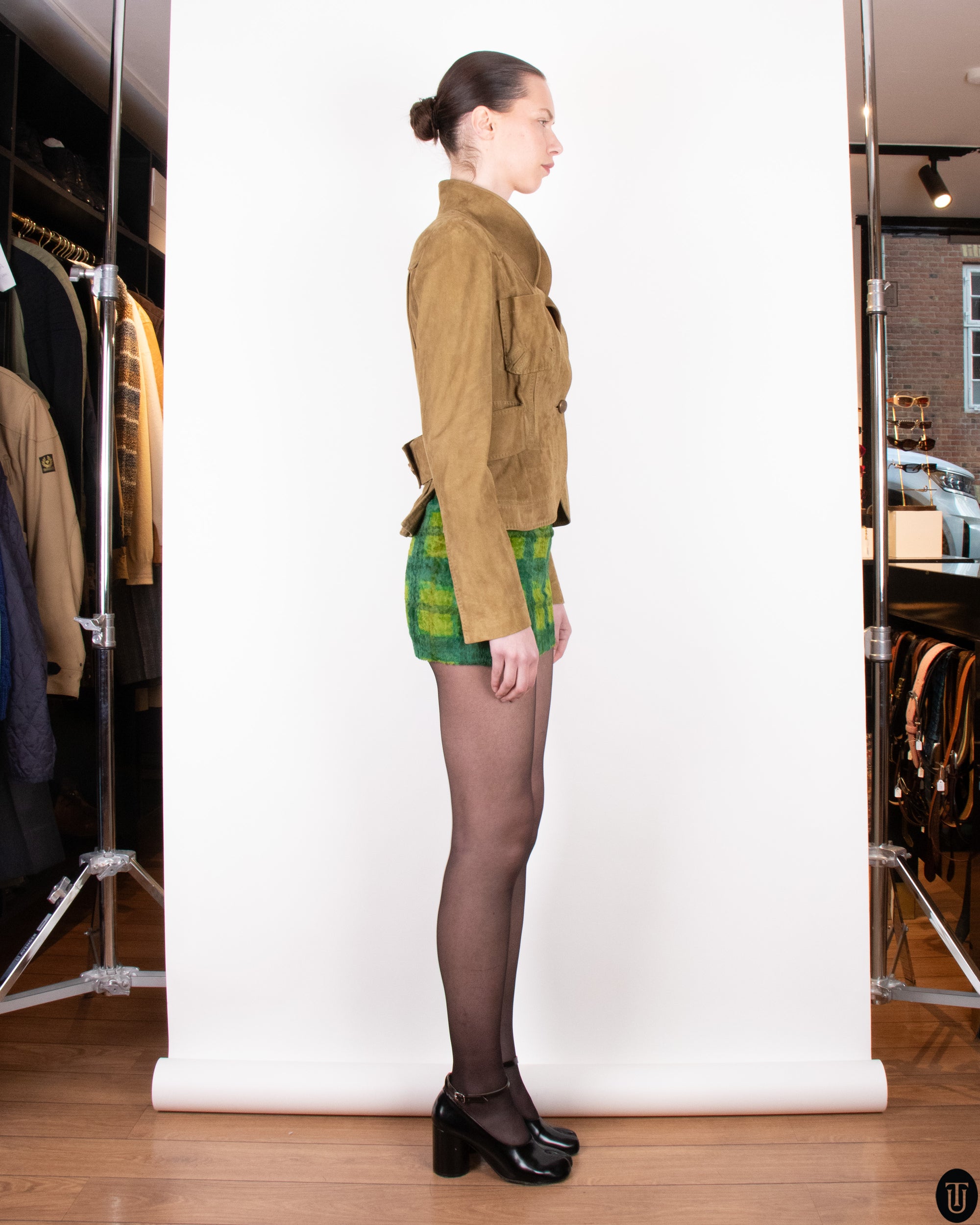 00's Gucci Suede Cropped Jacket S