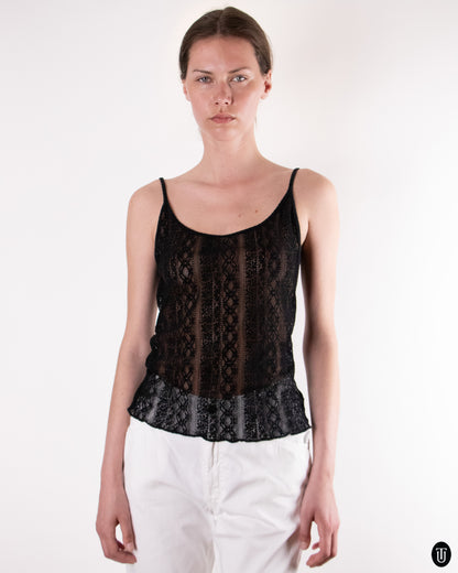 00's Dolce & Gabbana "D&G Underwear" Black Lace Camisole Top M