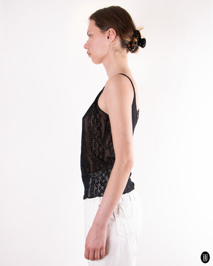 00's Dolce & Gabbana "D&G Underwear" Black Lace Camisole Top M