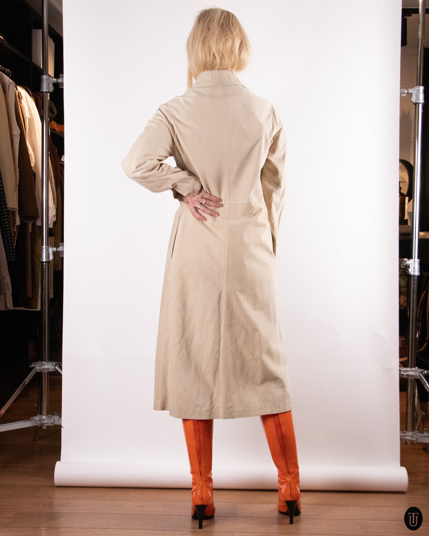 70's Tan Long Suede Jacket XS