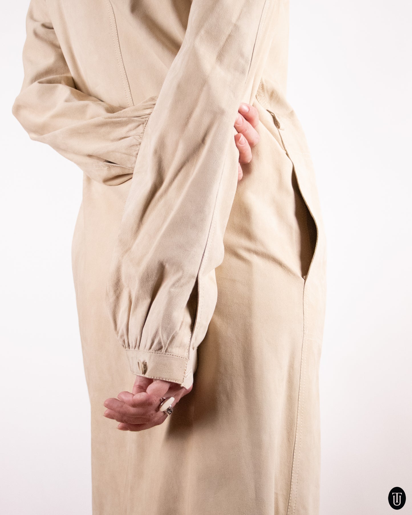 70's Tan Long Suede Jacket XS