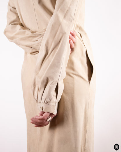 70's Tan Long Suede Jacket XS