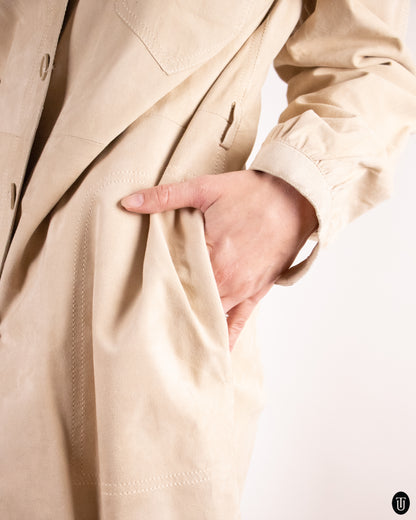 70's Tan Long Suede Jacket XS