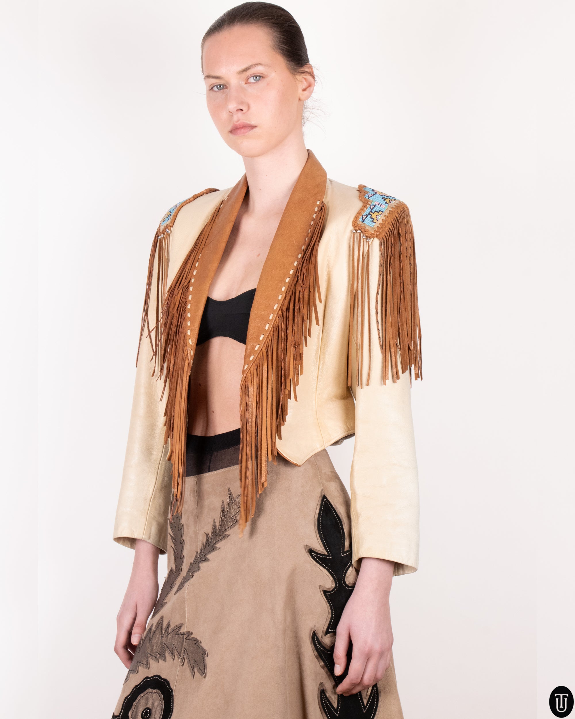 80s Cropped Leather Jacket M