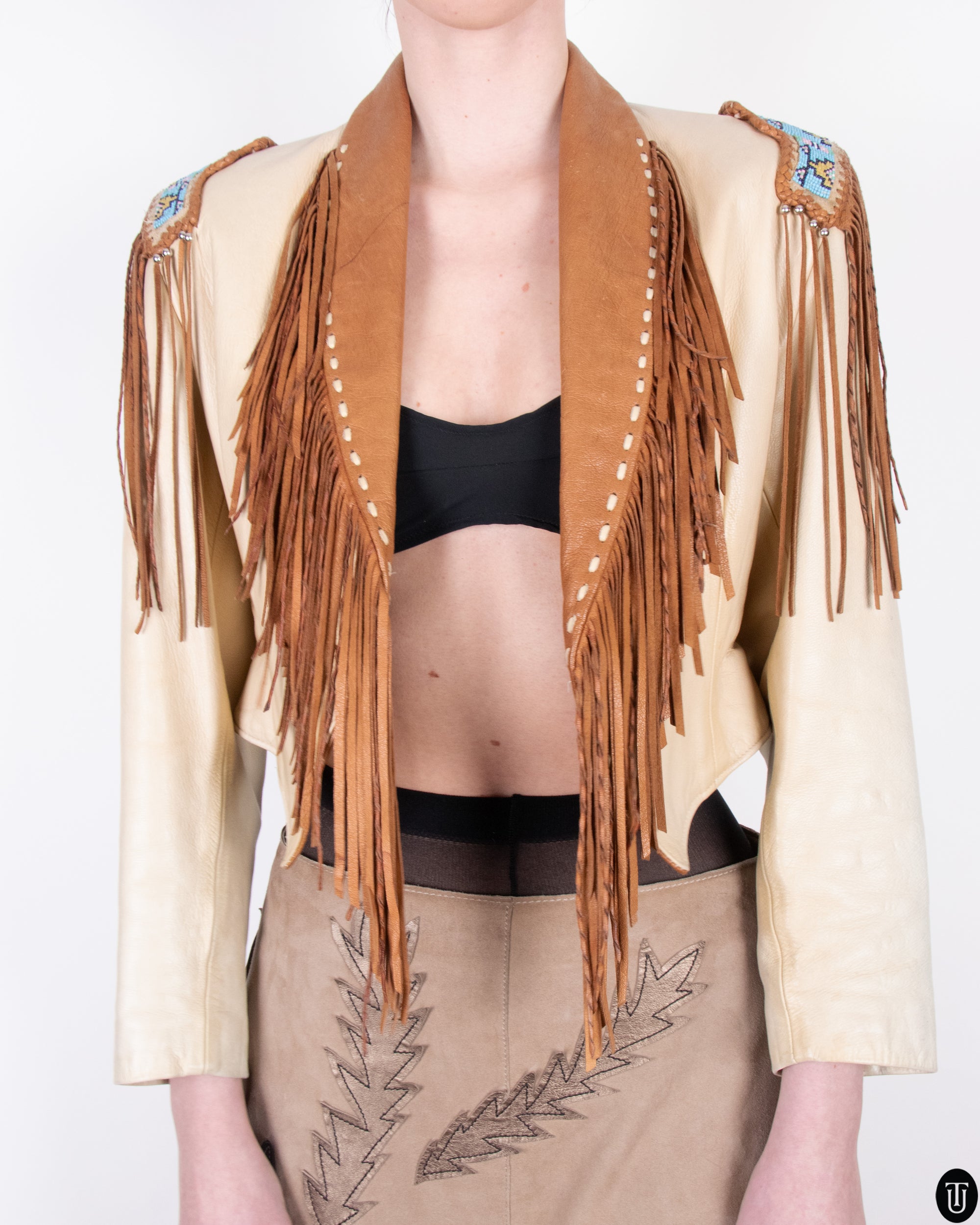 80s Cropped Leather Jacket M