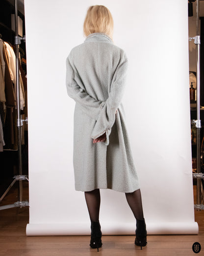 00's Chanel Wool Coat in Baby Blue L