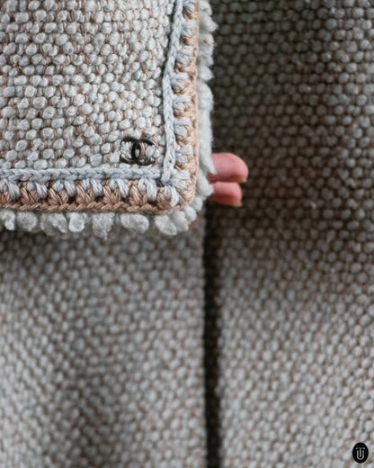 00's Chanel Wool Coat in Baby Blue L