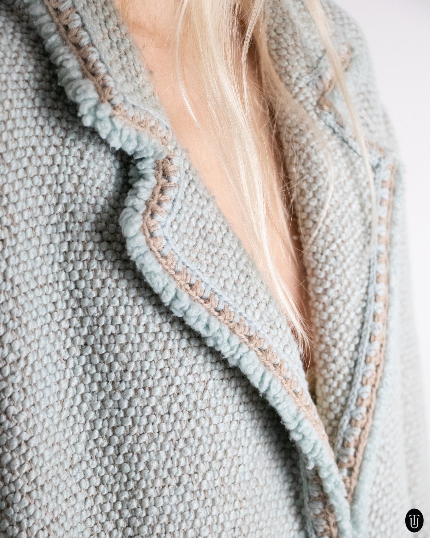 00's Chanel Wool Coat in Baby Blue L