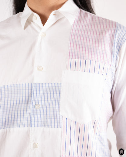 00's Comme des Garçons Patchwork Cotton Shirt XS