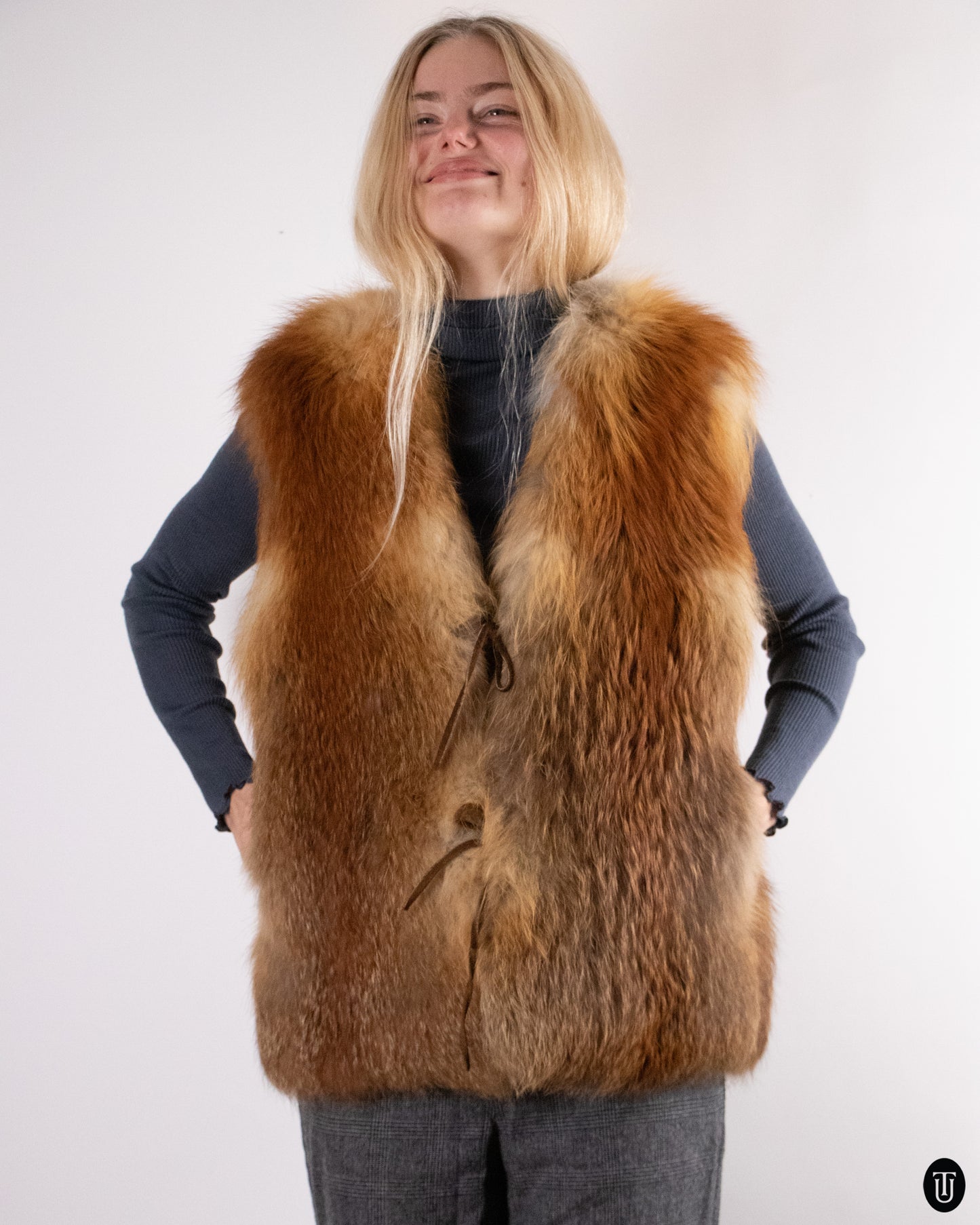 80's Fox Fur Vest M