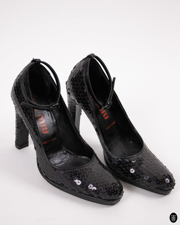 00's Miu Miu Sequin Mary Jane Pumps 34