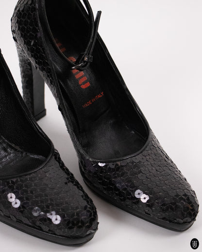 00's Miu Miu Sequin Mary Jane Pumps 34