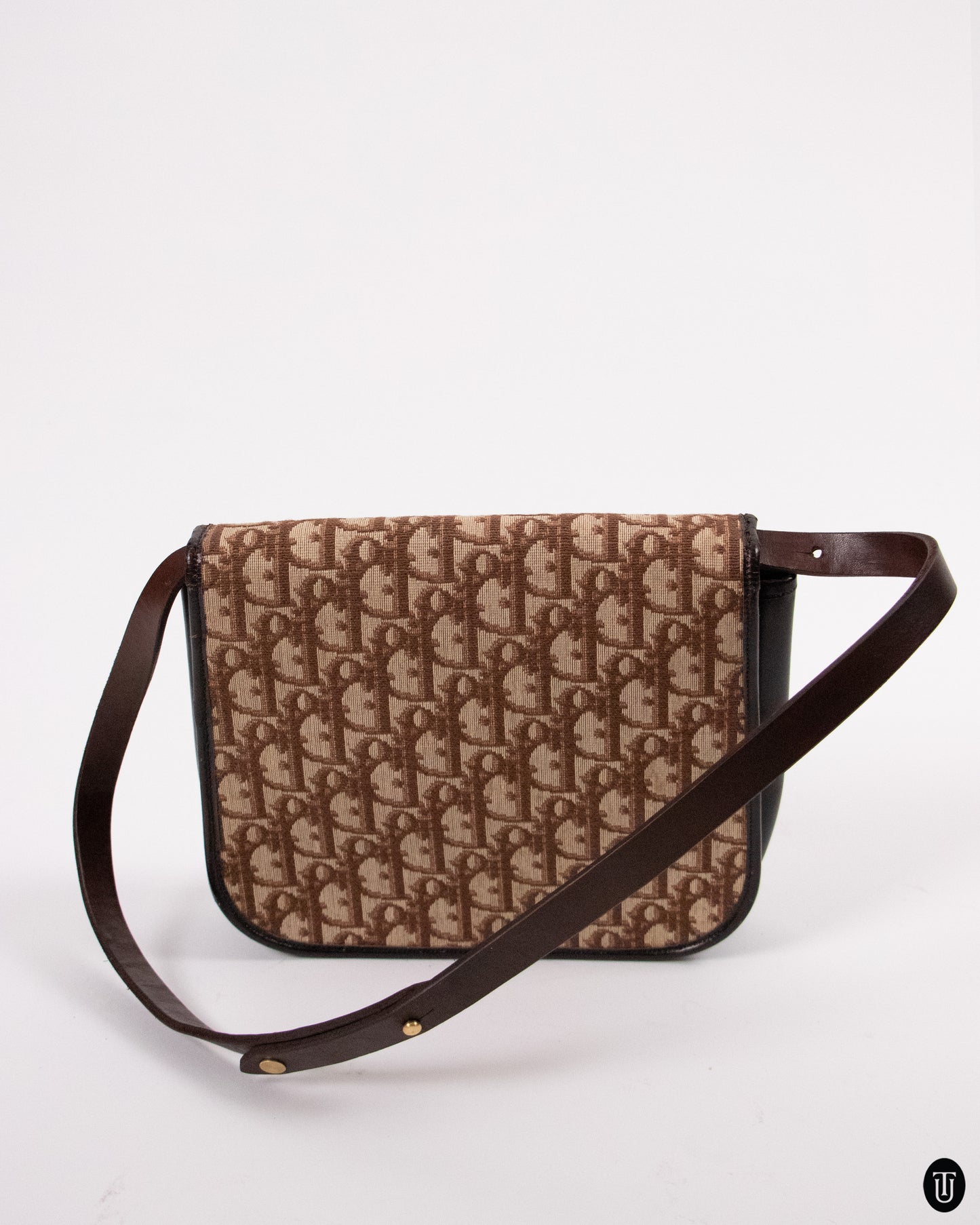 70's Dior Trotter Canvas Shoulder Bag