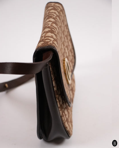 70's Dior Trotter Canvas Shoulder Bag