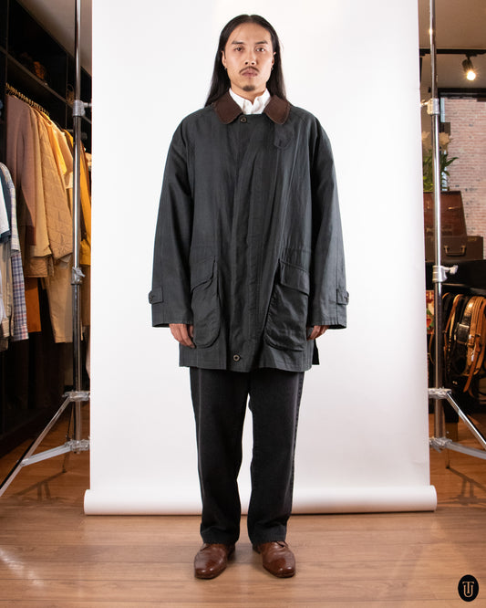 80's Burberry Cotton and Linen Field Jacket XL