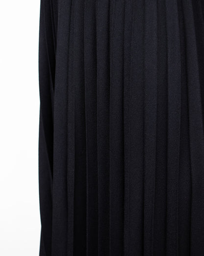 70's Yves Saint Laurent Black Pleated Maxi Skirt S