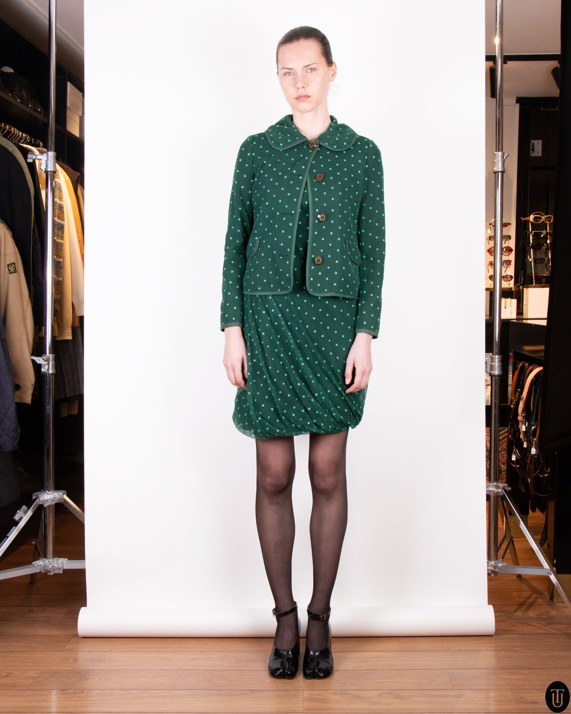 90's Moschino Polka Dot Dress Suit M