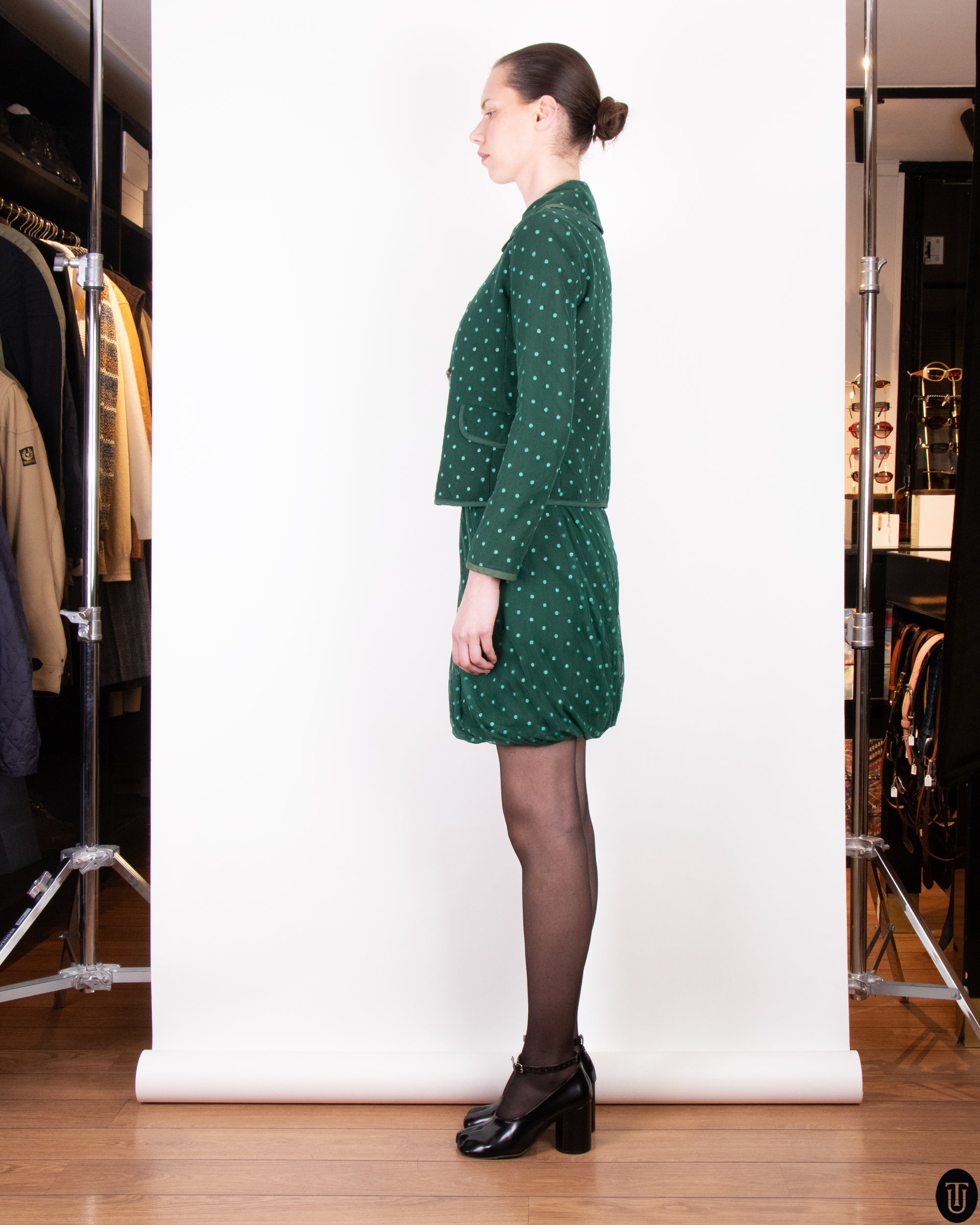 90's Moschino Polka Dot Dress Suit M