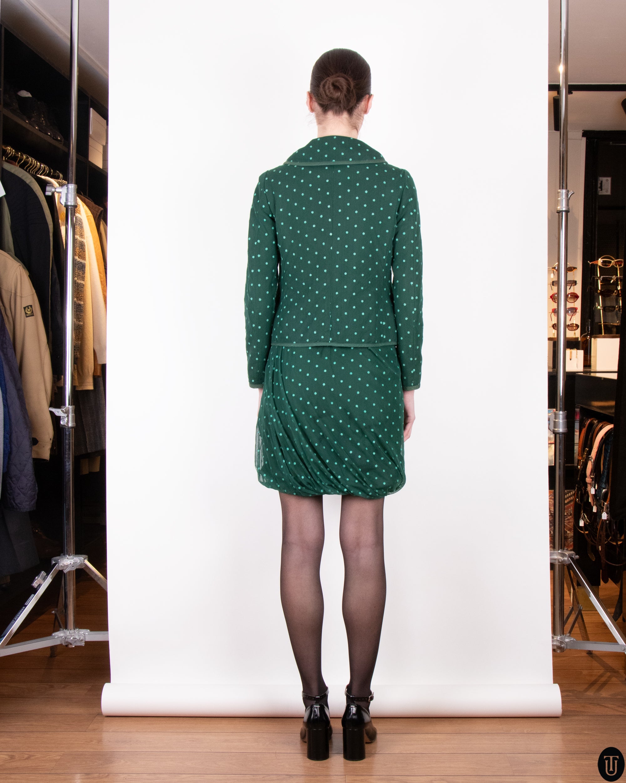 90's Moschino Polka Dot Dress Suit M