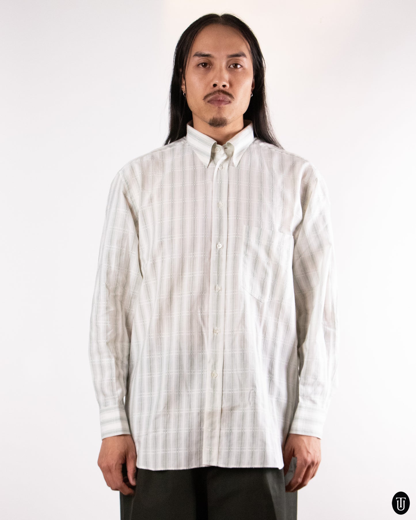 80's Giorgio Armani Srtiped Cotton Shirt L
