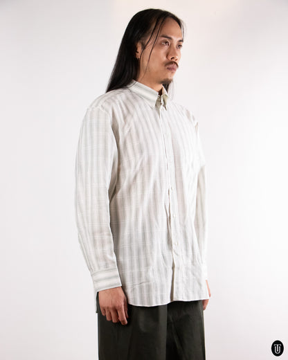 80's Giorgio Armani Srtiped Cotton Shirt L
