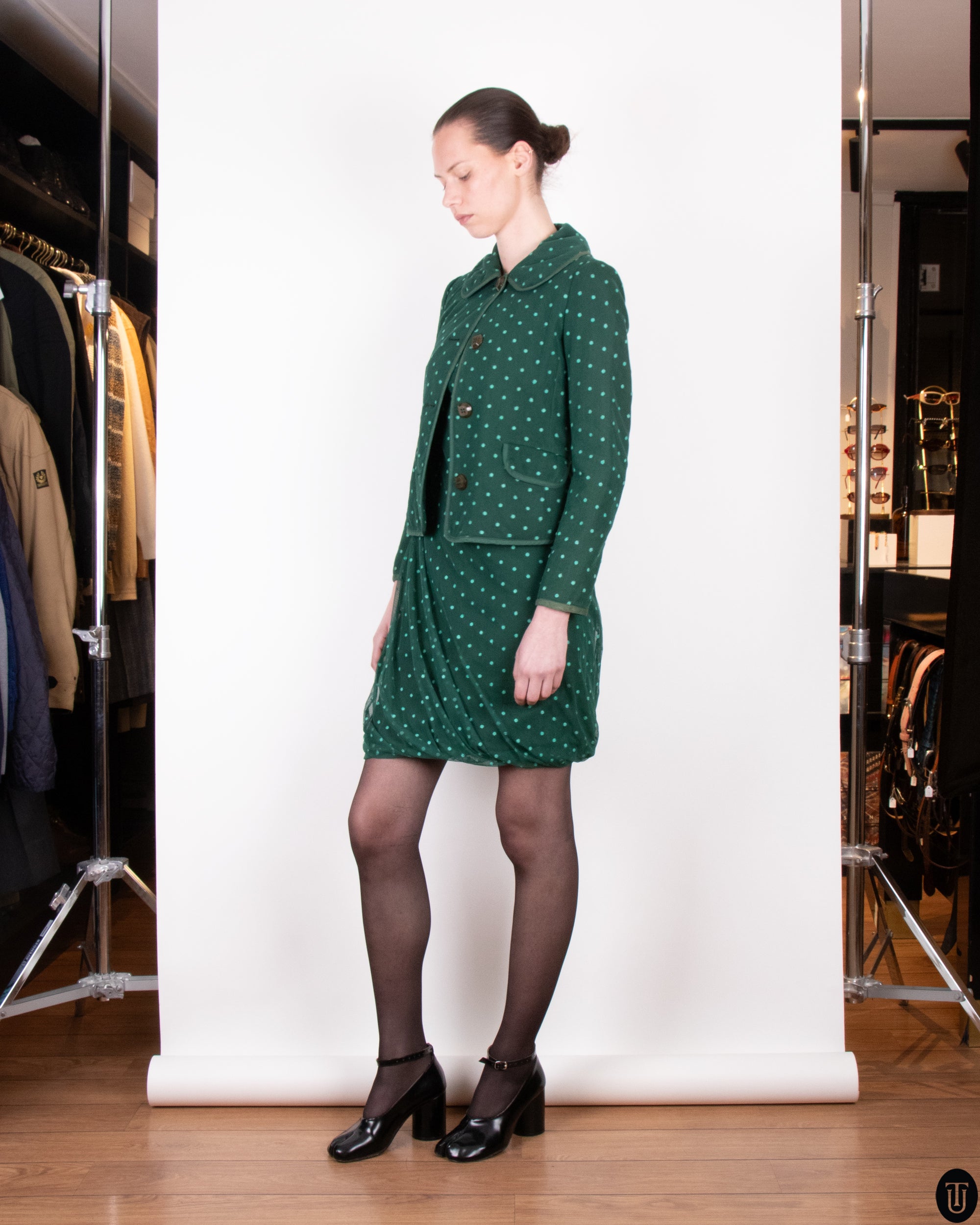 90's Moschino Polka Dot Dress Suit M