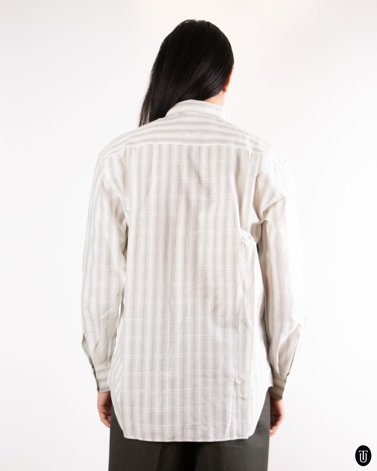 80's Giorgio Armani Srtiped Cotton Shirt L