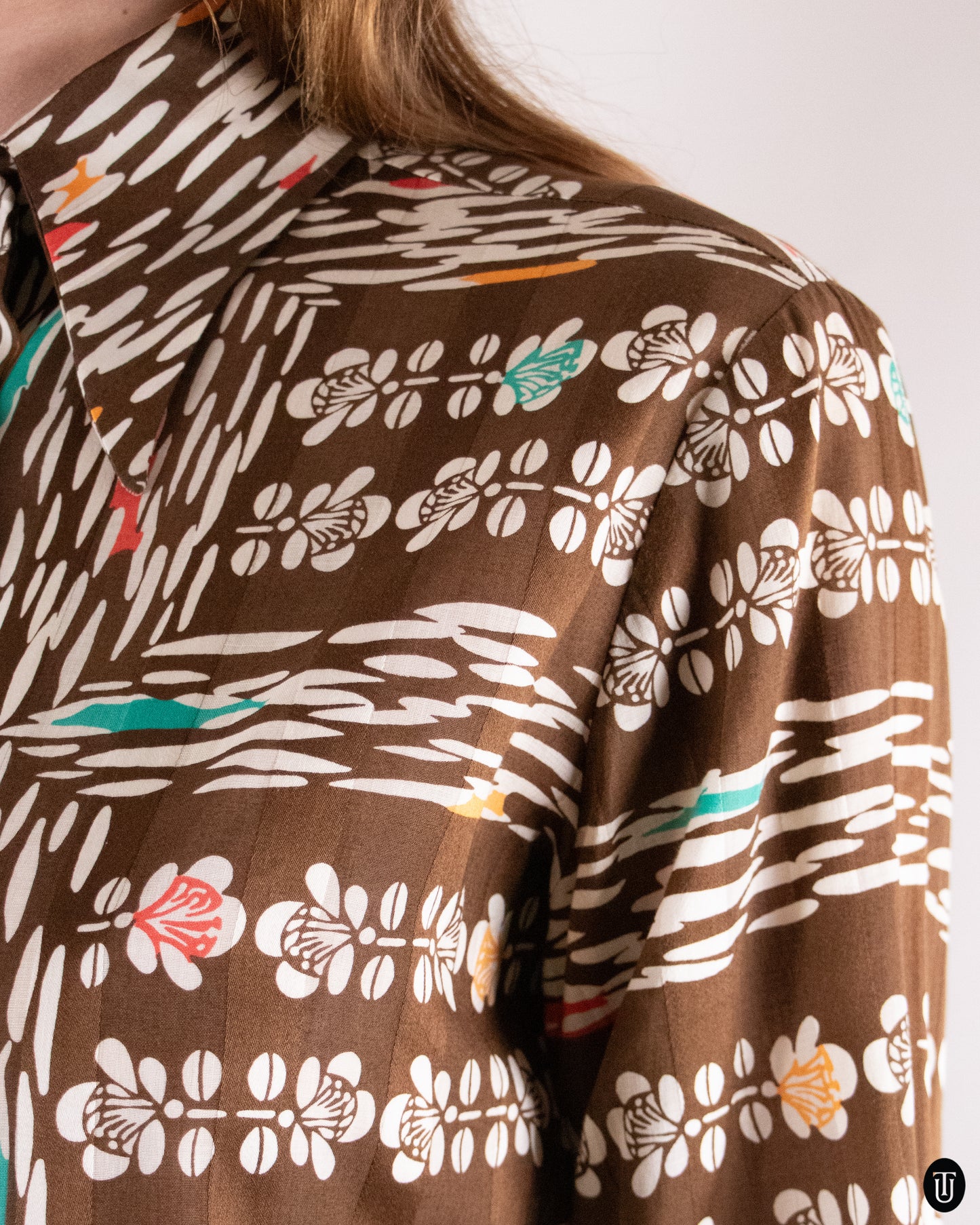 70's Lanvin Printed Cotton Shirt S