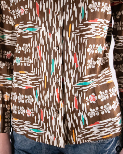 70's Lanvin Printed Cotton Shirt S